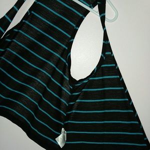 Black and blue striped cardigan